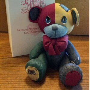 1996 Precious Moments Doll Collection Dillon Denim Cloth Teddy Bear